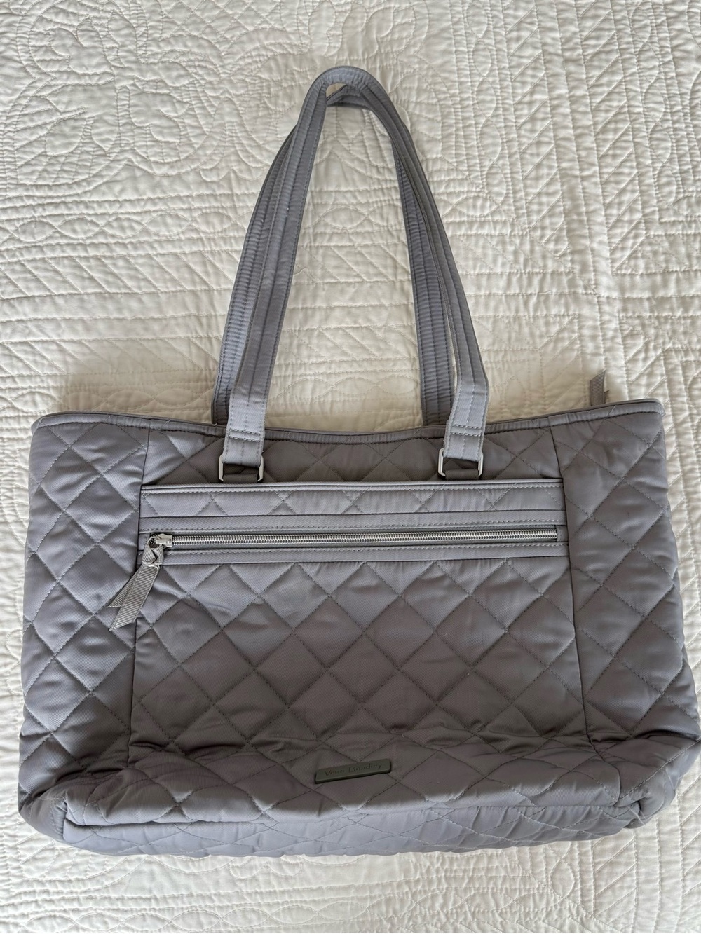 Vera Bradley Quilted Light Gray Tote